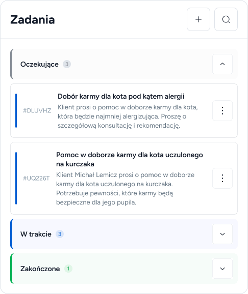 Zgłoszenie jako zadanie