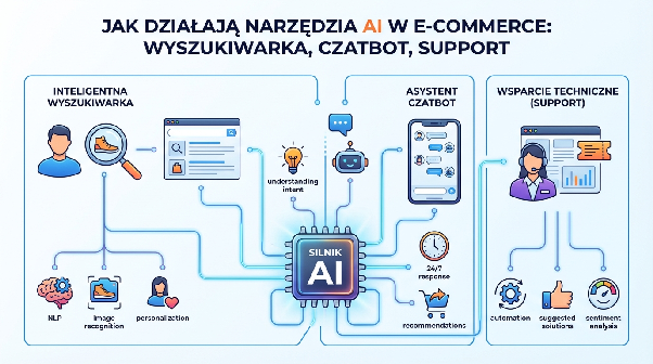 Zasada działania narzędzi AI w e-commerce.
