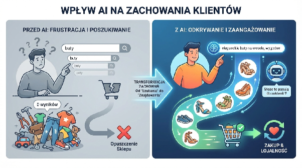 Wpływ wyszukiwarki produktów AI na zachowania konsumentów.